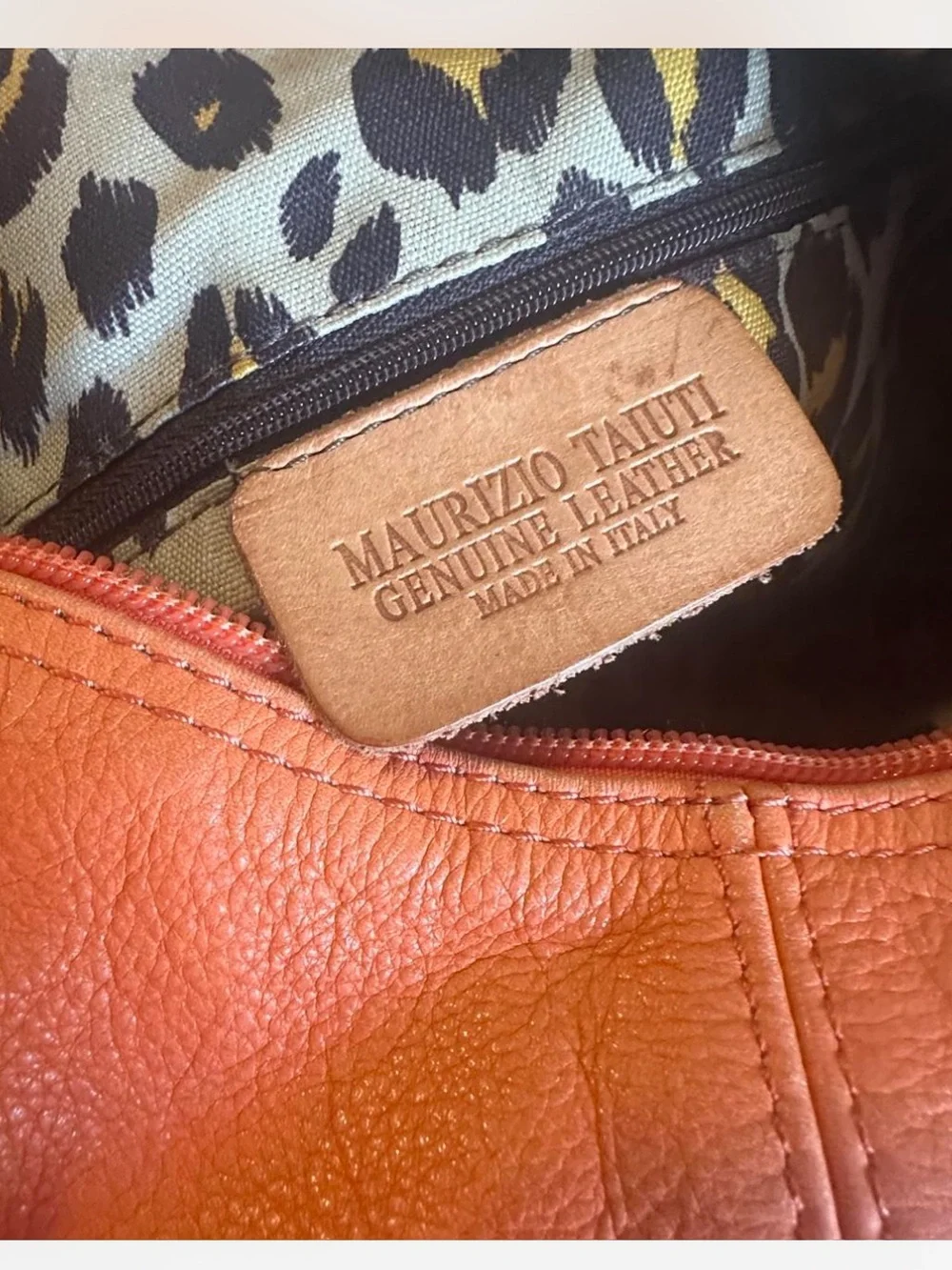 Vintage Y2K Maurizio Taiuti Genuine Leather Hobo Shoulder Bag Made in Italy